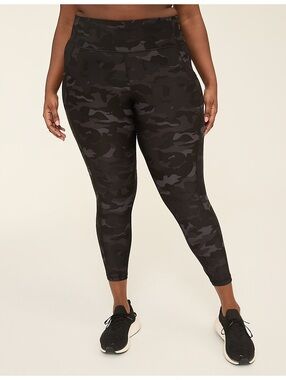Livi Active Lane Bryant Black Camo 7/8 Leggings Pocket Workout Pants Size 22/24